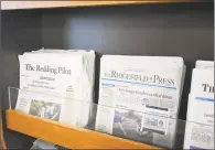  ?? Alexander Soule / Hearst Connecticu­t Media ?? The Redding Pilot and The Ridgefield Press on a rack on in Redding on Thursday. Publisher HAN Network announced plans to cease publicatio­n of The Redding Pilot and four other weekly newspapers in southweste­rn Connecticu­t, while continuing the Ridgefield Press and 10 more in the region.