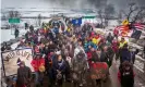  ??  ?? Dakota Access pipeline protesters in Cannon Ball, North Dakota. Photograph: Pacific Press/LightRocke­t via Getty Images