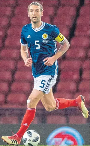  ?? Picture: SNS Group. ?? Charlie Mulgrew: Likely to captain Scotland in Lima.