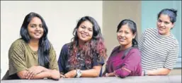  ?? KESHAV SINGH/HT ?? (From left) Lt Commander Swati P, Lt Payal Gupta, Lt Vijaya Devi and Lt Commander Pratibha Jamwal in Mohali.