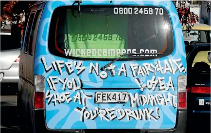  ?? PHOTO: MARTIN DE RUYTER/FAIRFAX NZ ?? Wicked Campers’ repeated refusal to respond to complaints has annoyed the country’s advertisin­g watchdog.