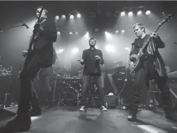  ?? RICHARD LAUTENS/TORONTO STAR FILE PHOTO ?? From left, John Taylor, Simon Le Bon and Dom Brown of Duran Duran on a 2011 visit to Toronto. The band kicks off its latest tour Friday in Niagara Falls, Ont., and returns to Toronto July 13.