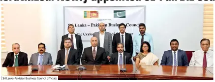  ??  ?? Sri Lanka-pakistan Business Council officials