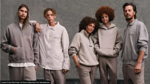  ??  ?? Looks from the Fear of God collection for Nordstrom.