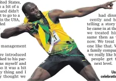  ??  ?? Usain Bolt celebratin­g a win