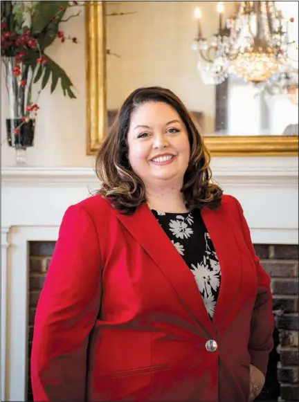  ?? (Arkansas Democrat-Gazette/Cary Jenkins) ?? ‘Being our 100th president has been an honor I never thought I would get to have. I attribute any abilities or skills that I have in leadership to the women I’ve served with; we’ve had to do so much problem-solving, canceling, rescheduli­ng, rethinking.”