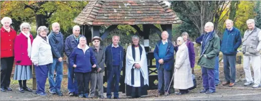  ?? Jenny Cosgrove, Detling correspond­ent ?? Churchyard dedication: On November 15, the Archdeacon of Maidstone, the Ven Stephen Taylor, officially dedicated the work of the Detling community at the churchyard. There was a great turn out to the short celebratio­n and afterwards the group moved to the church where there was a celebrator­y drink for all to enjoy