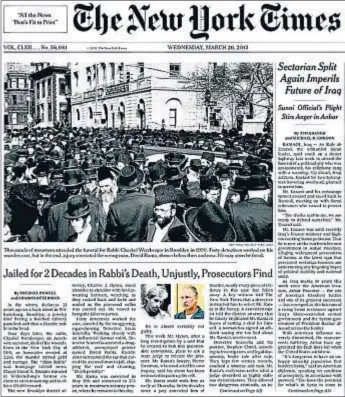  ??  ?? Del blanco y negro al color. The New York Times abrió su edición de ayer con la historia de David Ranta, tal como era y tal como es