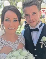  ??  ?? Kirsty Maxwell and husband Adam on their wedding day in Cyprus in 2016