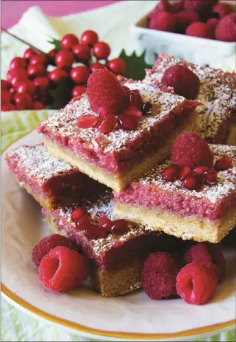  ?? Reproduced by permission of Countryman Press. ?? Pomegranat­e raspberry bars