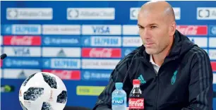  ?? — AFP ?? Real Madrid coach Zinedine Zidane attends a press conference.