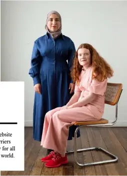  ??  ?? Modelling for All is for All, Zubaida (left) wears a Penny Sage dress, $590, while Aelinor wears a Penny Sage jumpsuit, $490.