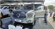  ?? ?? The P500 is previewed before its local launch. It will be GWM’s largest and most luxurious bakkie.