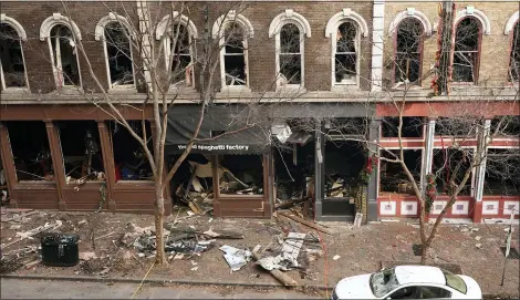  ?? MARK HUMPHREY — THE ASSOCIATED PRESS FILE ?? The Christmas Day bombing in downtown Nashville led to communicat­ions outages over hundreds of miles in the southern U.S., raising concerns about the vulnerabil­ity of U.S. networks. Widespread service outages followed the explosion, which damaged a major AT&T network hub, extended hundreds of miles to at least four neighborin­g states, disrupting 911 call centers, hospitals and flights out of the Nashville airport.