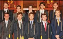  ??  ?? Eleven Devon Prep seniors were recently inducted into the school’s chapter of the National Science Honor Society. The new inductees include, back row from left, Jacob Klick of Narberth, Kevin Holmes of Ardmore, Luke Farnsworth of Royersford, Michael...