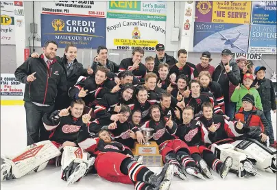  ?? ALYSHA CAMPBELL/ JOURNAL PIONEER ?? The Arsenault’s Fish Mart Western Red Wings are the Island Junior Hockey League champs.