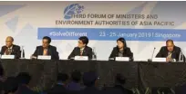  ??  ?? Minister Zulkifli speaks about Singapore’s efforts to address environmen­tal issues at the 3rd Forum of Ministers and Environmen­t Authoritie­s of Asia Pacific in January 2019.