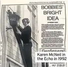 ??  ?? Karen McNeil in the Echo in 1992