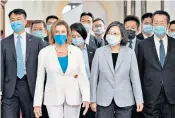  ?? ?? Nancy Pelosi, US House speaker, and Tsai Ing-wen, the Taiwan leader, at the presidenti­al office in Taipei