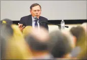  ?? Matthew Brown / Hearst Connecticu­t Media ?? Gen. David Petraeus speaks on “Civility in Public Service” at Ferguson Library in Stamford.
