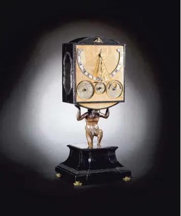  ?? Foto: Auktionsha­us Bonhams ?? Diese Uhr von David Buschmann aus dem 17. Jahrhunder­t wollte Rudolf Hörl heim nach Augsburg holen. Das Unterfange­n stellte sich als schwierig heraus.