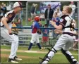  ?? PHOTO PROVIDED ?? Tyler Bilka celebrates after getting the final out of the New York State Championsh­ip on August 1, 2021.