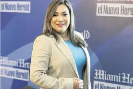  ?? EMILY MICHOT emichot@miamiheral­d.com ?? Sophia Lacayo, who is running for a Miami-Dade County Commission seat, said of Sweetwater’s payment demand: ‘It’s truly sad how they are manipulati­ng the residents’