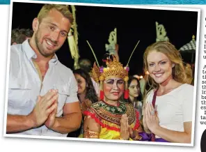  ??  ?? Bliss: Bali’s vista and (inset) Chris playing for England and with girlfriend Camilla