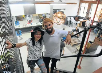  ?? Picture: FREDLIN ADRIAAN ?? AHEAD OF THE GAME: Shag High Voltage Hair owners Corinne Ward and Fabio Macchia boast a wide service offering at their new premises in the trendy Baakens Valley precinct