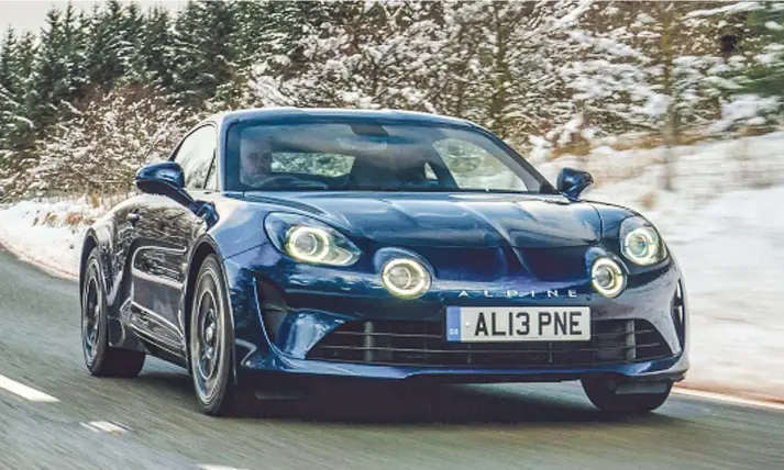  ??  ?? PLUSH PERFORMER: The comfort-focused Alpine A110 Legende’s engine, chassis balance and performanc­e all fuse together to provide an enlivening driving experience.