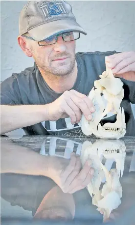  ?? Photo / Warren Buckland ?? Jason Williams with the skull of the 8.1kg snapper he caught off Marine Pde, Napier.