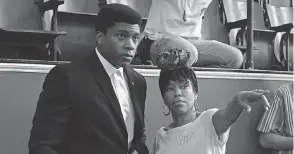  ?? PROVIDED BY PATTI PERRET/ AMAZON STUDIOS ?? Regina King directs Eli Goree on the set of “One Night in Miami.”