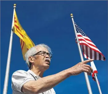  ?? Photograph­s by Mark Boster Los Angeles Times ?? LIKE MANY Vietnamese Americans of his generation, Steve Tran, 80, is a loyal Republican. Although he came to the U.S. as a refugee of the Vietnam War, he supports President Trump’s immigrant restrictio­ns.