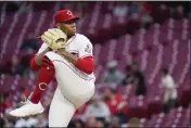  ?? JEFF DEAN — THE ASSOCIATED PRESS ?? Cincinnati Reds starting pitcher Hunter Greene throws during the fifth inning against the Arizona Diamondbac­ks on Monday.