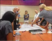  ?? SARAH PETERS / THE PALM BEACH POST ?? Palm Beach Gardens residents and planners discuss a future Tri-Rail station on PGA Boulevard during a Treasure Coast Regional Planning Council workshop at City Hall on Thursday.