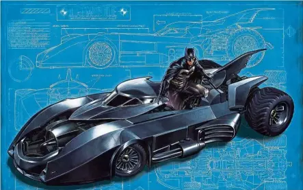  ??  ?? Brooks’ Batmobile may look cool, but even he admits that it probably wouldn’t work at all. — Photos: DC Comics