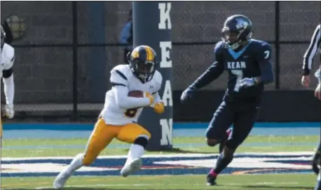  ?? STEPHEN ARMSTRONG — SIGNATURE PHOTOS ?? TCNJ senior Ibn Bailey will take the field at Lions Stadium for the last time on Saturday, something he’ll do with a heavy heart after the tragic passing of assistant coach Donny Klein this week.