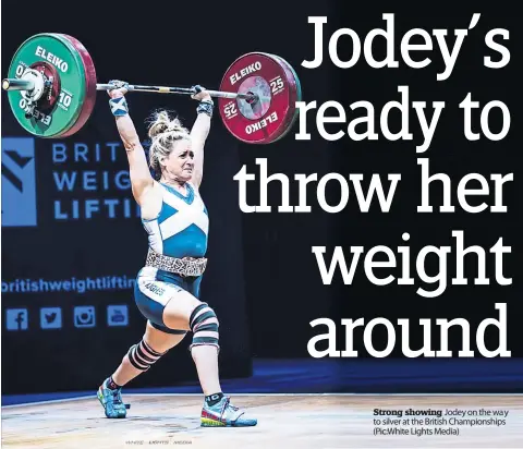  ?? ?? Strong showing Jodey on the way to silver at the British Championsh­ips (Pic:white Lights Media)