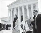  ?? Chip Somodevill­a
Getty Images ?? SAMANTHA ELAUF, left, after oral arguments at the U.S. Supreme Court in her case in February.