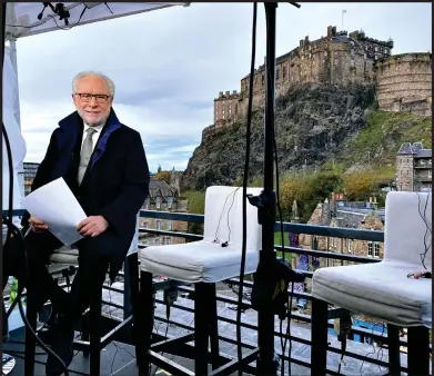  ?? ?? Capital error: Wolf Blitzer’s tweeted snap of a makeshift CNN studio in Edinburgh