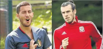  ?? Pictures: REUTERS ?? MAIN ATTRACTION­S: Belgium’s Eden Hazard, left, and Gareth Bale of Wales are the form players going into Friday’s Euro quarterfin­al in Lille.