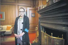  ?? CLIFF OWEN-ASSOCIATED PRESS ?? In this July 31, 2014, file photo, Associate Justice Ruth Bader Ginsburg is seen in her chambers in at the Supreme Court in Washington.