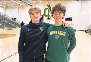  ?? Luca Evans Los Angeles Times ?? WILL HOUSEHOLTE­R, left, and Dylan Black have helped guide Manhattan Beach Mira Costa to a 24-1 record. “We play really well off each other because he knows exactly where I’m going to be,” Black said.