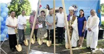  ??  ?? Angeles University Foundation held yesterday the groundbrea­king for the AUF Integrated School Sta. Barbara Campus at Marisol Village, Angeles City. The event was led by AUF Chairman and Archbishop Emeritus Paciano B. Aniceto, D.D.( 3rd right), AUF...