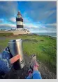  ?? ?? Tara McGeary enjoyed a brew with a view down at Hook Lighthouse in Co Wexford, Ireland. The oldest operating lighthouse in the world.