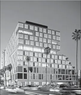  ?? Hudson Pacific Properties Inc. ?? SHOWN IN a rendering, the 328,000-square-foot Epic tower will sit across the street from Sunset Bronson Studios, where Netf lix already leases two buildings.