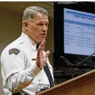  ?? TY GREENLEES / STAFF ?? Dayton Police Chief Richard Biehl provided statistics on Tuesday about the mass
shooting in the Oregon District that took the lives of 9 victims.