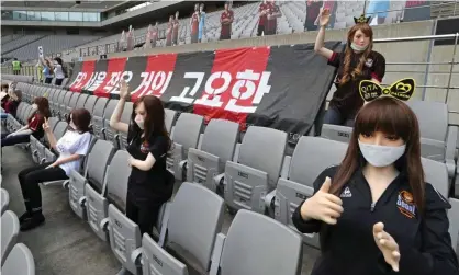  ?? Photograph: YONHAP/EPA ?? South Korea’s FC Seoul had ‘deeply humiliated’ female football fans and damaged the K-League’s reputation by placing sex dolls in the stands, the league said.