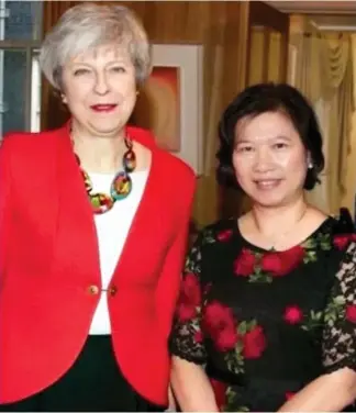  ?? ?? Heart of power: Christine Lee with then PM Theresa May at No 10 in 2019