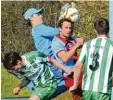  ?? Foto: K. Aumiller ?? SVA Keeper Matthias Klett beim letzten Aschberg Derby gegen Holzheim im März dieses Jahres (2:2).